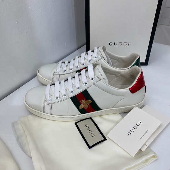 Gucci WOMEN'S ACE SNEAKER WITH BEE SIZE 10 US (40) Made in Italy - Picture 5 of 7